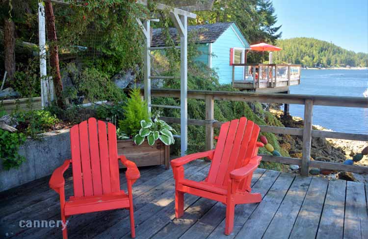 red chairs on deck